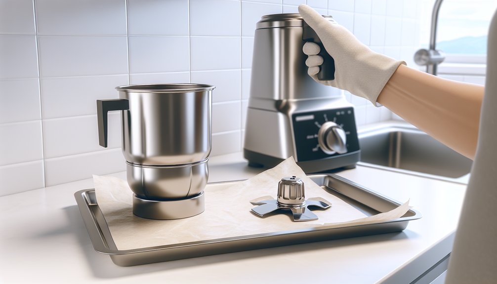 safe handling of sharp blender components