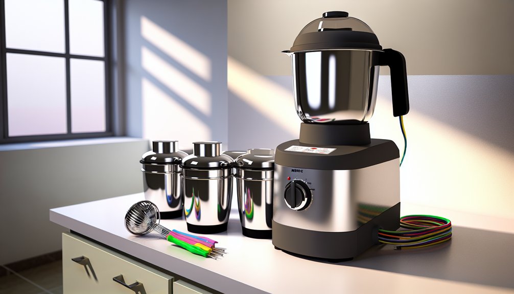 compact mixer grinder with multiple attachments
