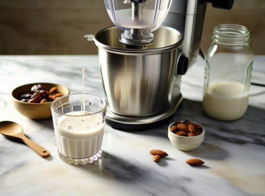 nut milks and plant drinks with grinder