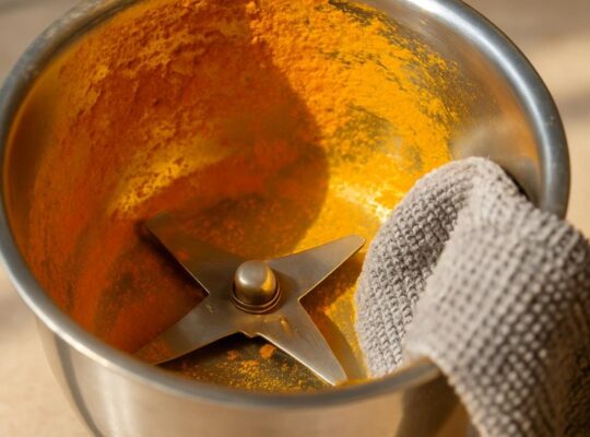 removing turmeric stains from mixer grinder jars
